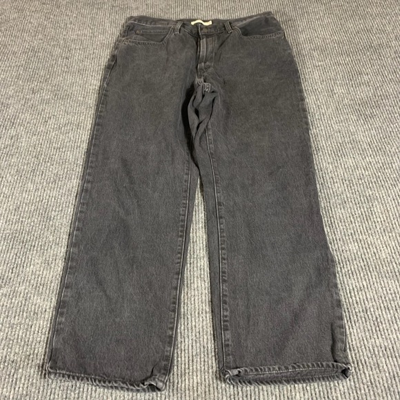 Levis Jeans Womens 33 36x30 Black Denim Straight Leg 94 Baggy Cotton Wide Leg - Picture 1 of 14